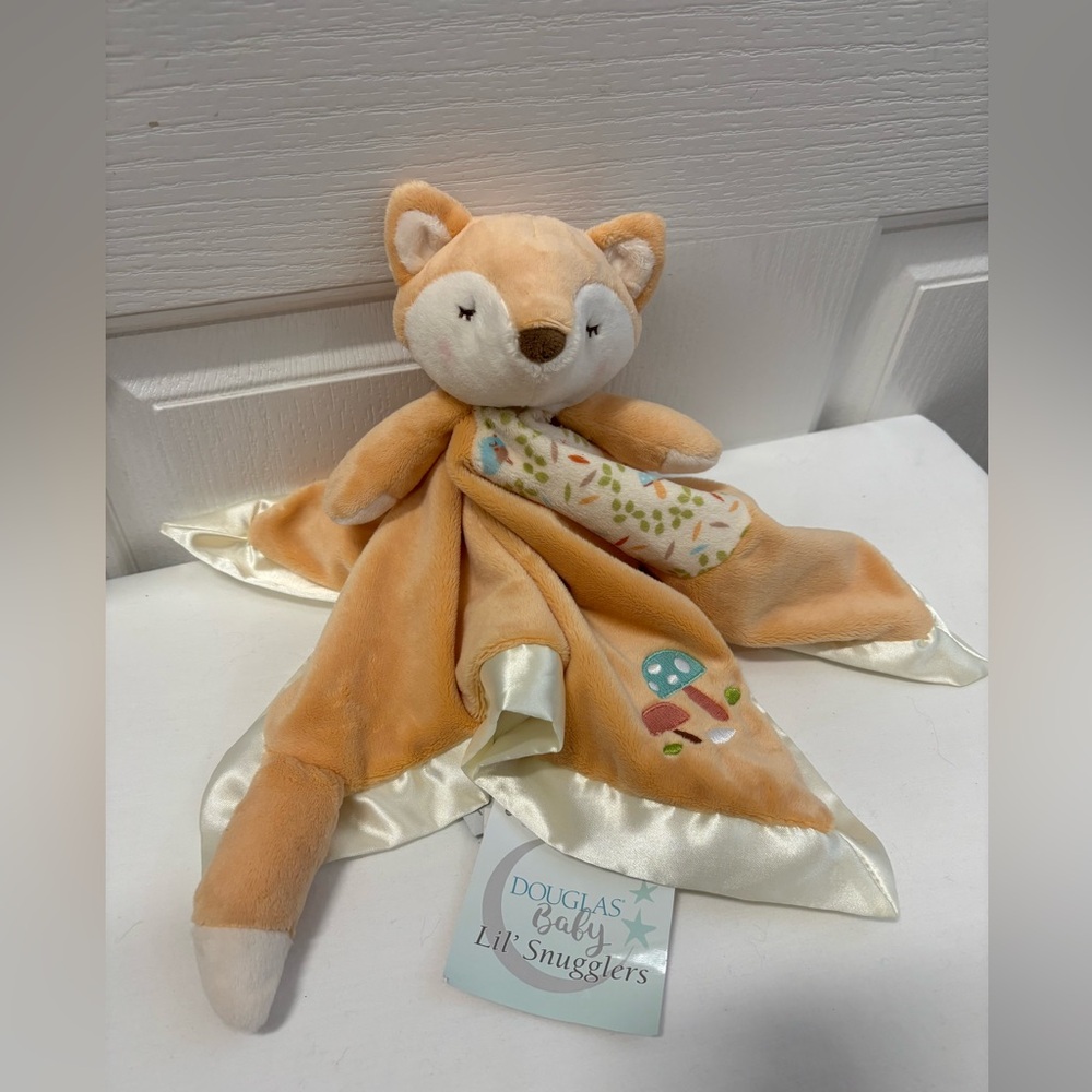 Douglas Baby Lil' Snugglers Fox Blanket Plush 15x15”